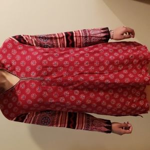 Tunic top, Size Large, FabIndia, Red